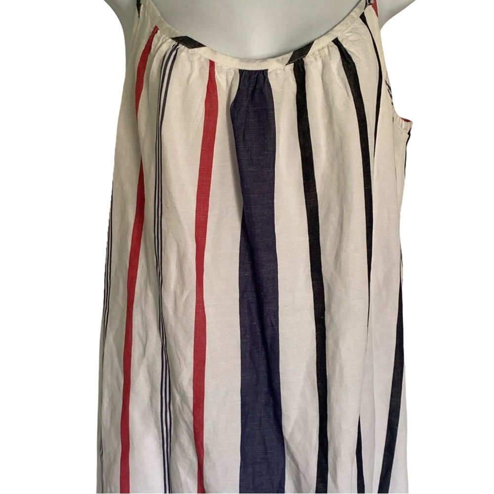 Tommy Bahama Striped Linen Sleeveless Dress - M navy white red , linen blend - Picture 2 of 5